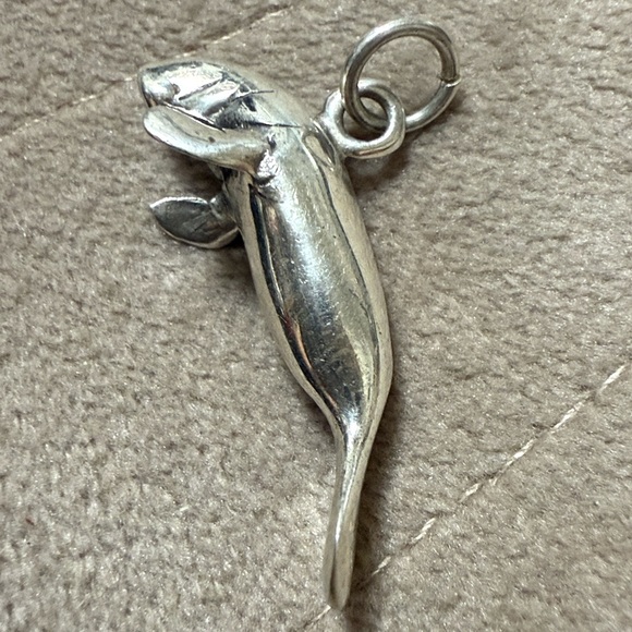 Sterling Silver 925 Manatee Charm Necklace Pendant - Picture 8 of 11